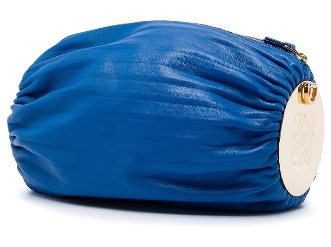 Borsa a tracolla LOEWE Pleated Nappa Bracelet Pouch Blu - vista 2