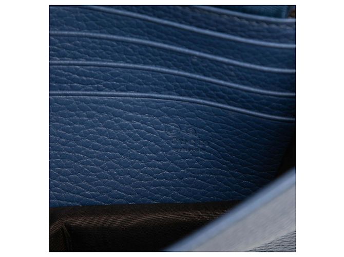 Borsa a tracolla con catena Gucci Dollar in vitello blu con G intrecciate - vista 5