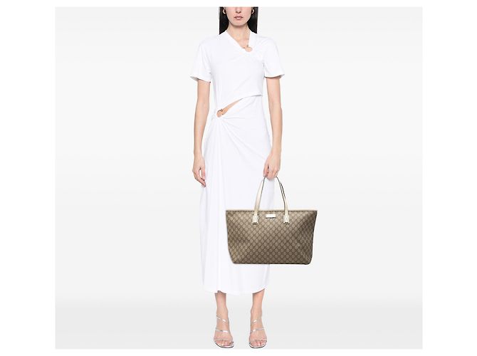 Beige Gucci Large GG Supreme Tote - Ansicht 6