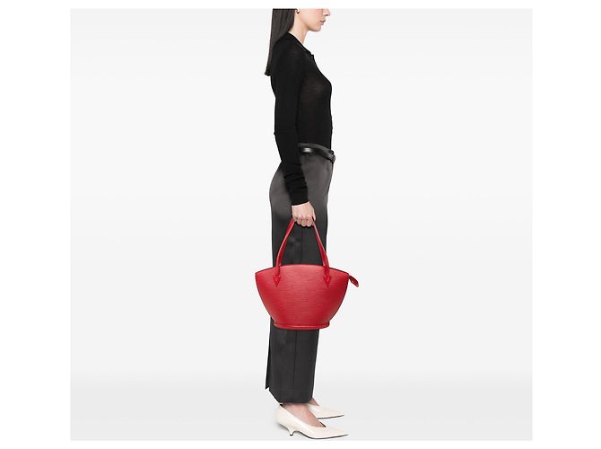 Borsa a tracolla Louis Vuitton Epi Saint Jacques GM rossa con tracolla lunga Rosso - vista 6