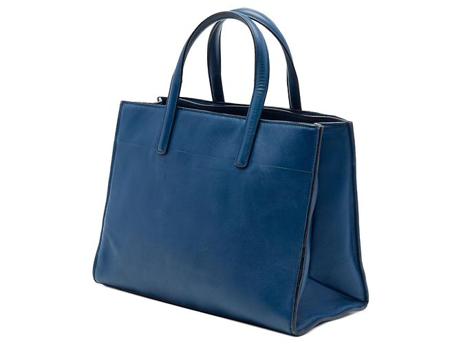 Borsa Tote Satchel Prada Saffiano Soft a tre tasche, blu - vista 2