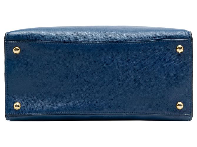 Borsa Tote Satchel Prada Saffiano Soft a tre tasche, blu - vista 3