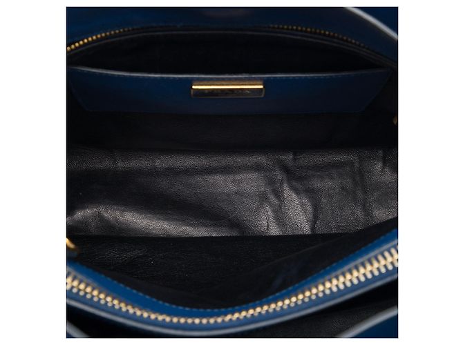 Borsa Tote Satchel Prada Saffiano Soft a tre tasche, blu - vista 4