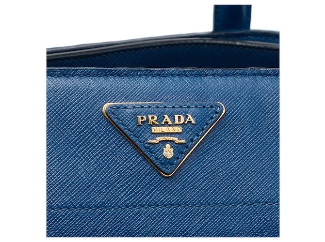 Borsa Tote Satchel Prada Saffiano Soft a tre tasche, blu - vista 5