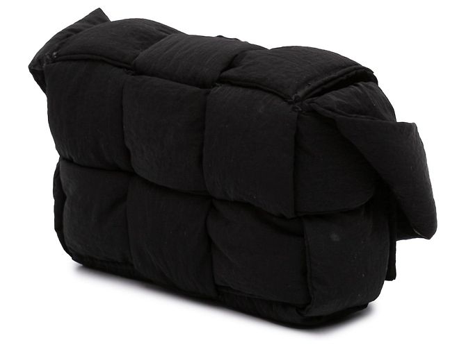 Borsa a tracolla Bottega Veneta Candy in nylon Intrecciato imbottito Tech Cassette nera Nero - vista 2
