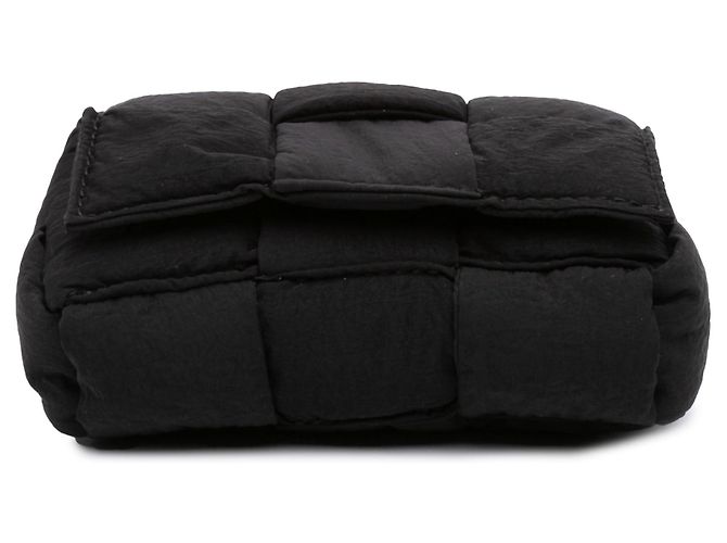 Borsa a tracolla Bottega Veneta Candy in nylon Intrecciato imbottito Tech Cassette nera Nero - vista 3