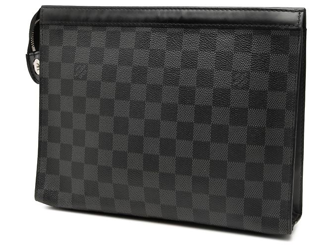 Borsa a pochette Louis Vuitton Damier Graphite Pochette Voyage MM nera Nero - vista 2
