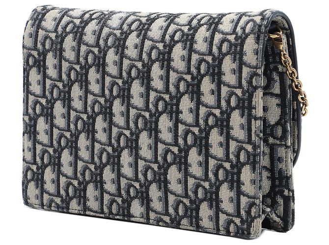 Autre Marque Borsa a tracolla Wallet on Chain Saddle Pouch in tela Dior Oblique blu - vista 2