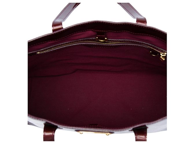 Borsa Tote Louis Vuitton Monogram Vernis Wilshire MM Rossa Rosso - vista 4