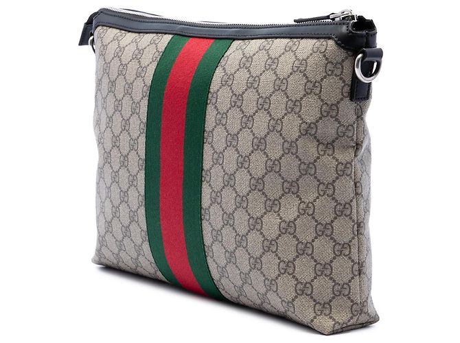 Borsa a tracolla Gucci GG Supreme Web beige - vista 2