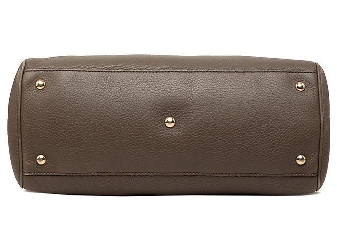 Borsa Gucci Medium Bamboo Shopper in pelle di vitello marrone - vista 3