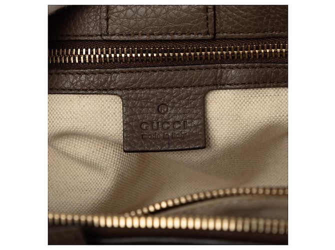 Borsa Gucci Medium Bamboo Shopper in pelle di vitello marrone - vista 6