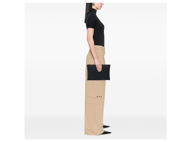 Clutch Micro Dot in Nappa Intrecciato Bottega Veneta nera Nero - vista 5