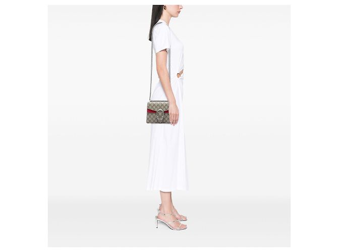 Borsa a tracolla Gucci Small GG Supreme Dionysus Beige - vista 5