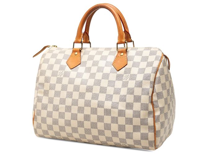 Borsa Boston Louis Vuitton Speedy 30 Damier Azur Bianca Bianco - vista 2