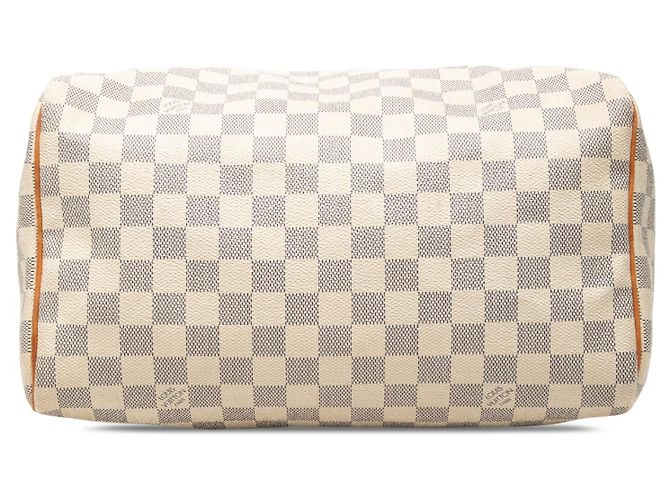 Borsa Boston Louis Vuitton Speedy 30 Damier Azur Bianca Bianco - vista 3