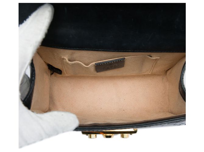 Padlock Piccola borsa a tracolla Guccissima nera di Gucci con lucchetto Nero - vista 4