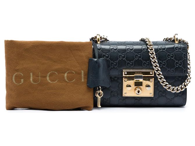 Padlock Piccola borsa a tracolla Guccissima nera di Gucci con lucchetto Nero - vista 6