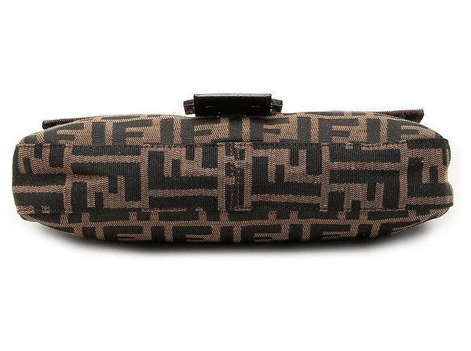 Borsa a Spalla Baguette in Tela Zucca Fendi Marrone - vista 3
