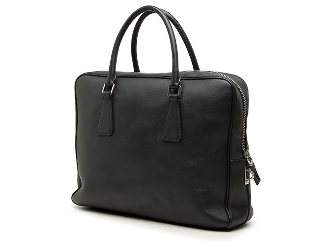 Borsa business Prada Saffiano nera Nero - vista 2