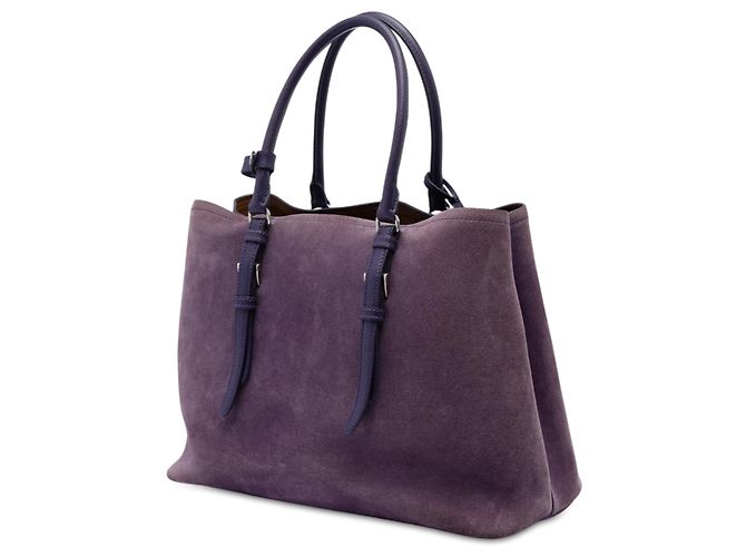 Bolso Tote de Doble Asa Prada Medium Scamosciato Morado Púrpura - vista 2