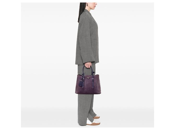 Bolso Tote de Doble Asa Prada Medium Scamosciato Morado Púrpura - vista 6