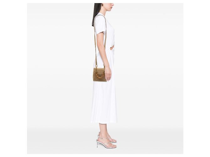 Braune Gucci Mini Suede Bamboo Satchel - Ansicht 6