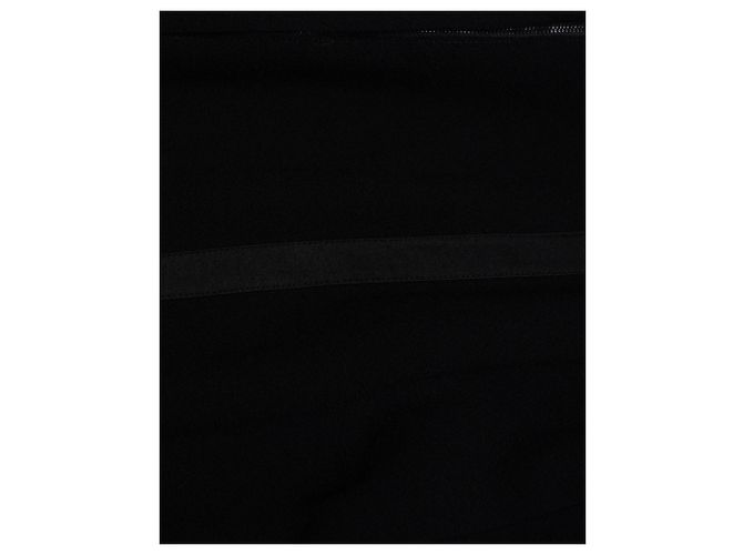 Chanel, schwarzer Wollrock mit Satinbesatz - Ansicht 7