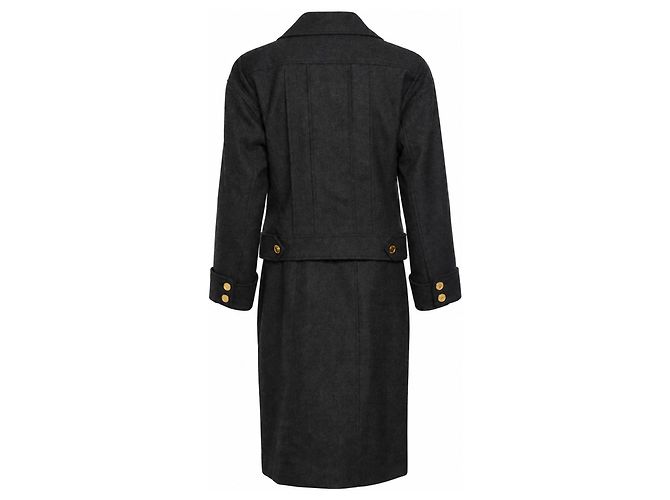 Chanel, traje de lana gris con botones dorados - vista 2