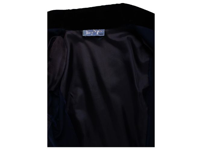 Thierry mugler, blaues Kleid mit Samtkragen Schwarz - Ansicht 6