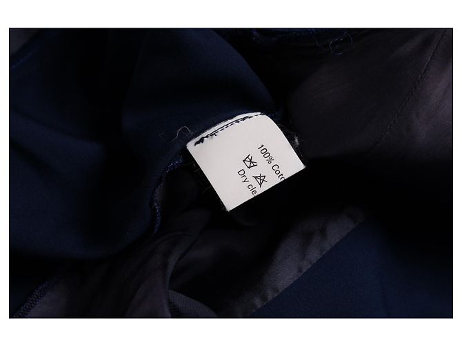 Thierry mugler, blaues Kleid mit Samtkragen Schwarz - Ansicht 8