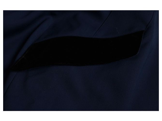 Thierry mugler, blaues Kleid mit Samtkragen Schwarz - Ansicht 9