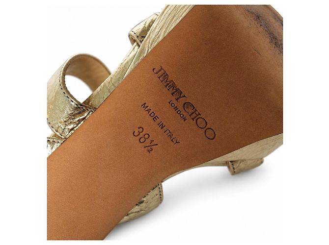 Jimmy Choo, Sandalo platform in pelle metallizzata oro D'oro - vista 9