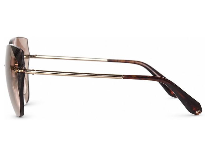 Chanel, gafas de sol espejadas al aire en beige - vista 4