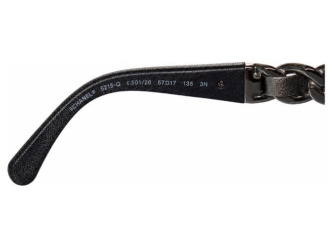 Chanel, Sonnenbrille mit metallisch geflochtenen Bügeln Schwarz Silber - Ansicht 7