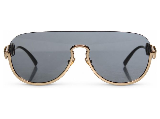 Versace, Gafas de sol al aire con monedas de medusa doradas Negro Dorado - vista 2