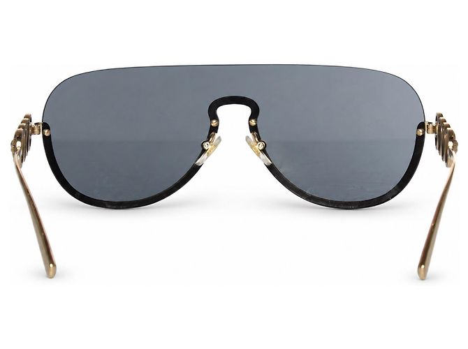 Versace, Gafas de sol al aire con monedas de medusa doradas Negro Dorado - vista 5