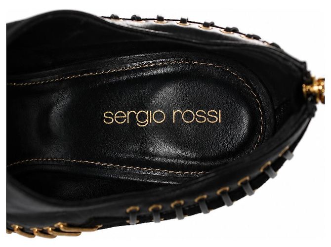 Sergio Rossi, Botines de piel y ante Negro - vista 6