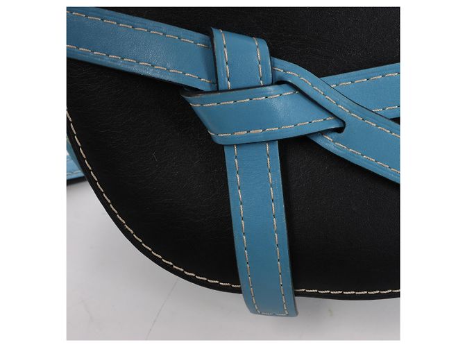 Borsa a tracolla LOEWE Gate in pelle Nero x Blu Cammello - vista 10