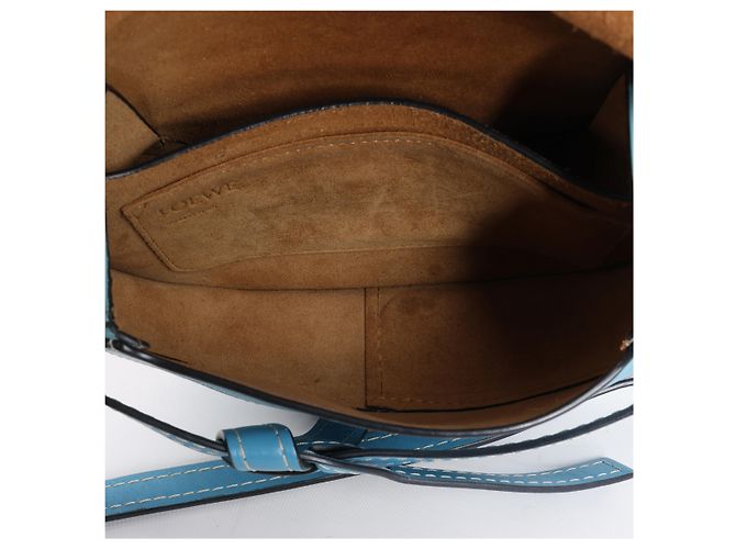 Borsa a tracolla LOEWE Gate in pelle Nero x Blu Cammello - vista 12
