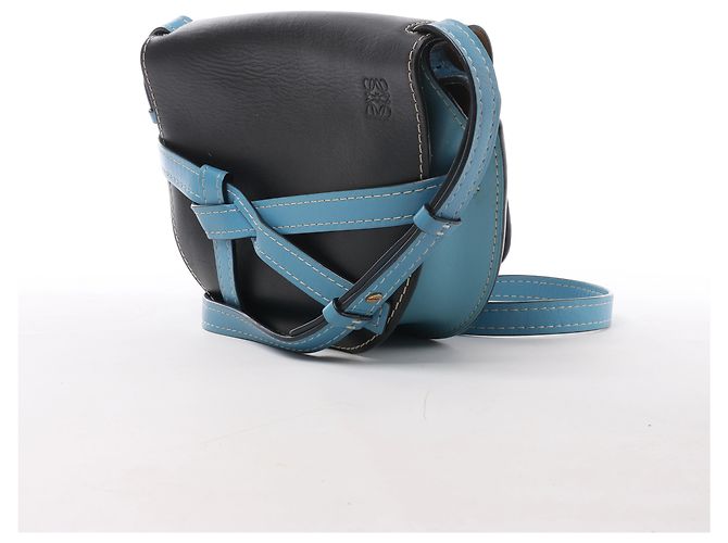 Borsa a tracolla LOEWE Gate in pelle Nero x Blu Cammello - vista 2