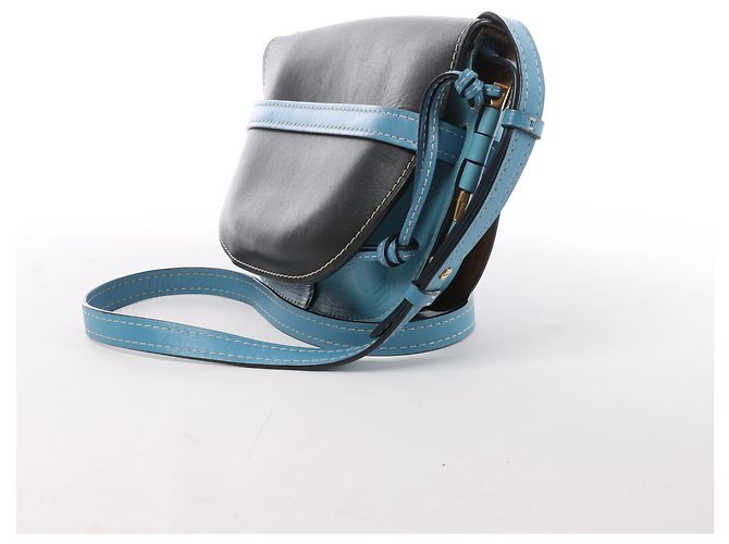Borsa a tracolla LOEWE Gate in pelle Nero x Blu Cammello - vista 3
