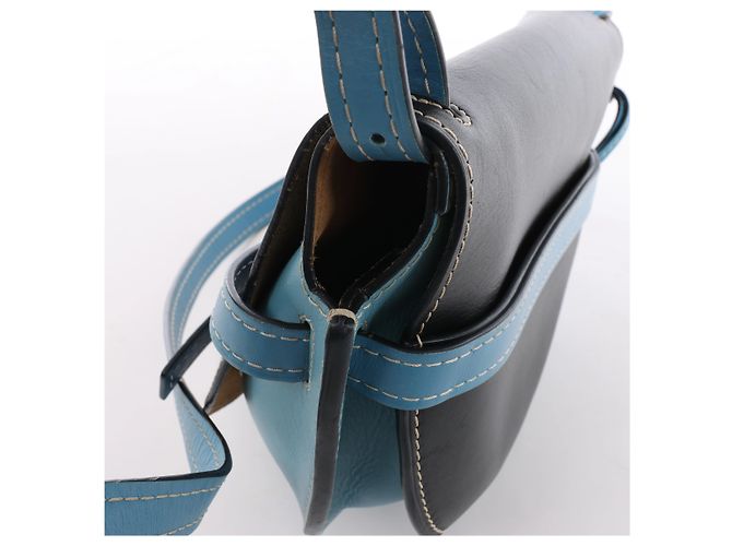 Borsa a tracolla LOEWE Gate in pelle Nero x Blu Cammello - vista 5