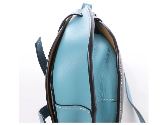 Borsa a tracolla LOEWE Gate in pelle Nero x Blu Cammello - vista 8