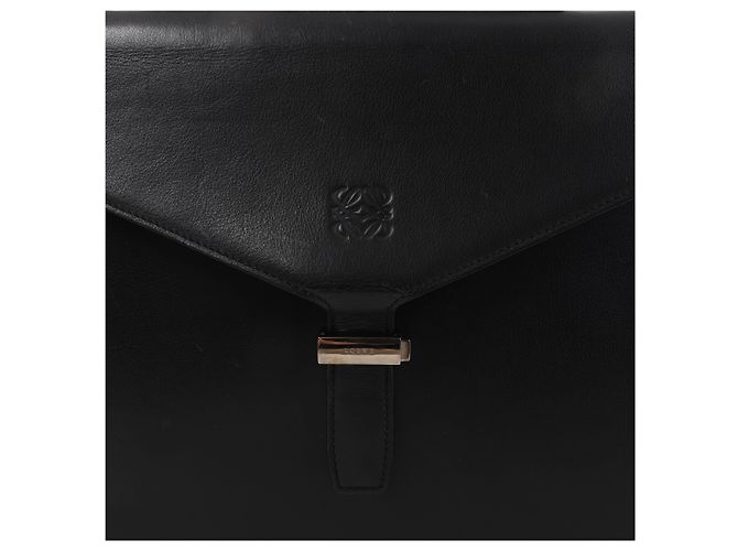 Borsa business Loewe Anagram in pelle nera Verde - vista 7