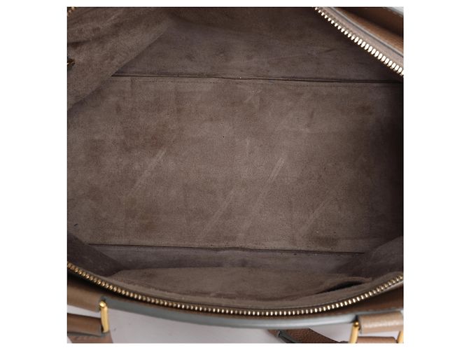 Céline Celine Cabas de France Hippopotamus Medium Borsa a mano 2Way in pelle Marrone Beige - vista 11