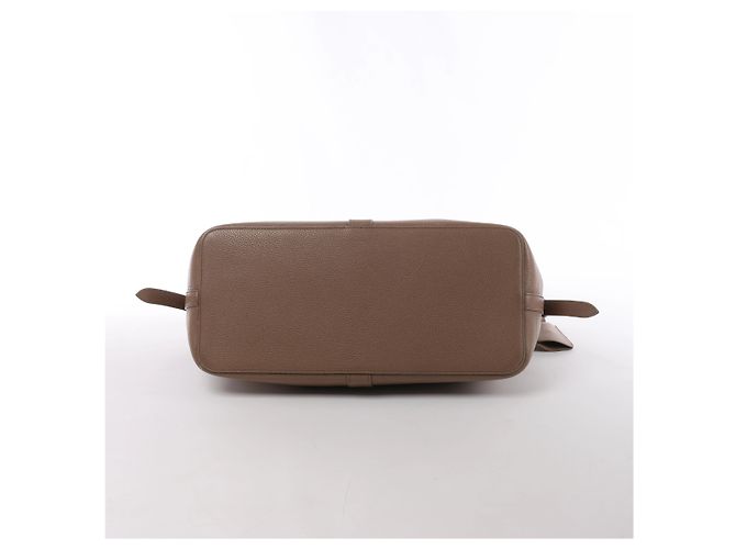 Céline Celine Cabas de France Hippopotamus Medium Borsa a mano 2Way in pelle Marrone Beige - vista 8