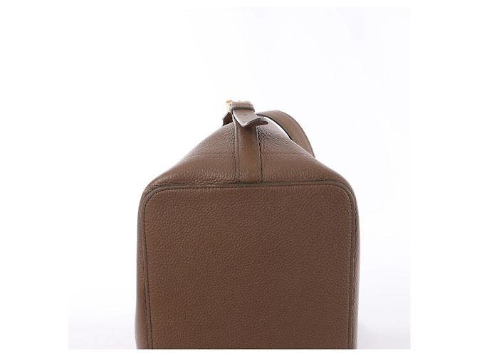 Céline Celine Cabas de France Hippopotamus Medium Borsa a mano 2Way in pelle Marrone Beige - vista 9