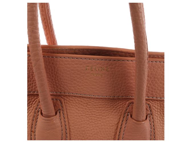 Céline Borsa a mano CELINE Luggage Micro Shopper in pelle Rosa Beige - vista 12