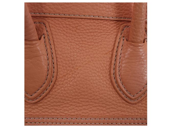 Céline Borsa a mano CELINE Luggage Micro Shopper in pelle Rosa Beige - vista 13
